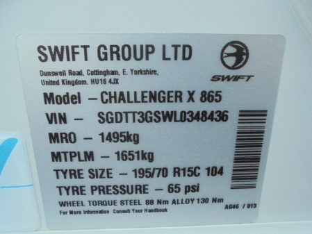 2020 Swift Challenger X 865