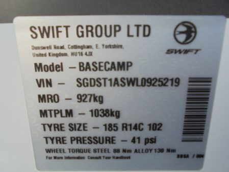 2020 Swift Basecamp Plus