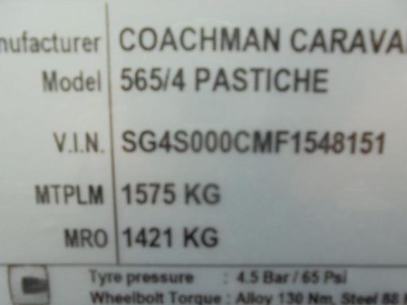 2015 Coachman PASTICHE 565/4