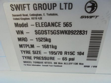 2019 Swift ELEGANCE 565