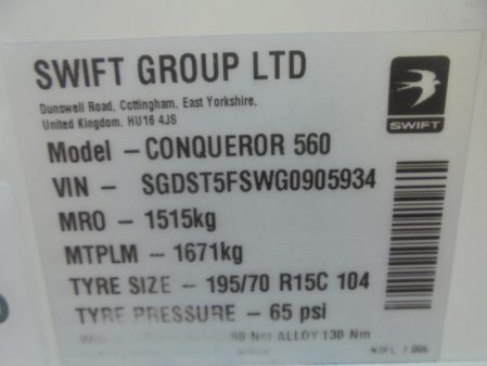 2016 Swift CONQUEROR 560