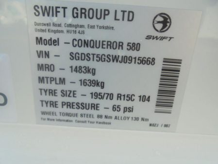 2018 Swift CONQUEROR 580