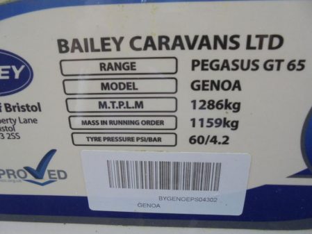 2014 Bailey PEGASUS GT65 GENOA