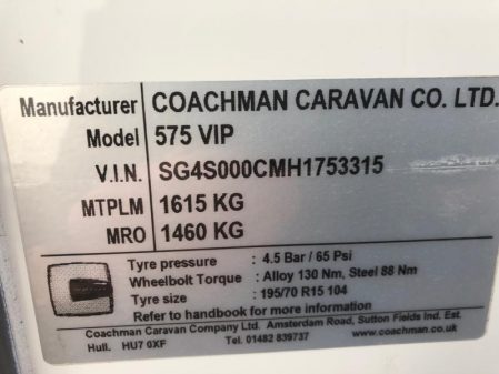 2017 Coachman VIP 575