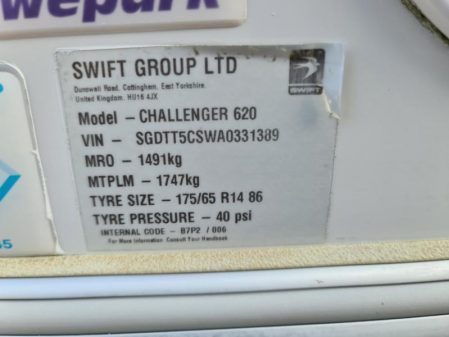 2010 Swift Challenger 620  ***SPARES OR REPAIRS***