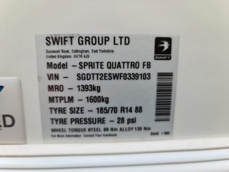 2015 Swift Sprite Quattro FB