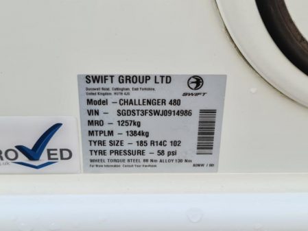 2018 Swift Challenger 480
inc Mover