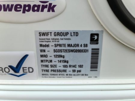 2016 Sprite Major 4 SB
inc Mover