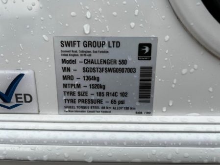 2016 Swift Challenger 580