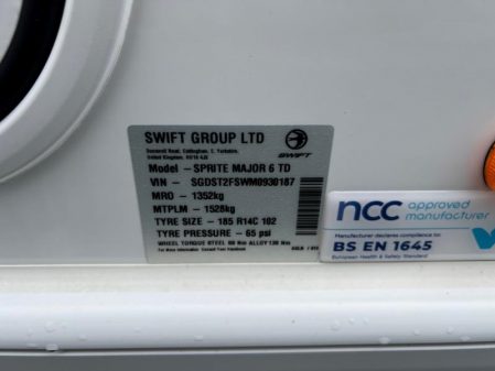 2021 Swift Sprite Major 6TD
Inc Mover