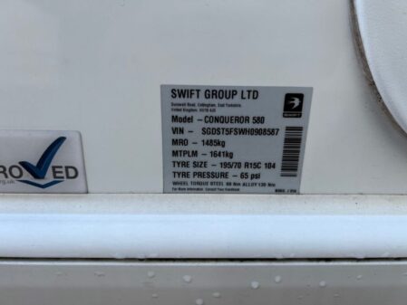 2017 Swift Conqueror 580