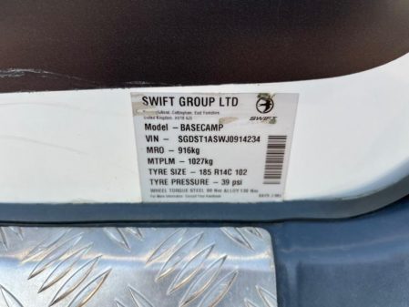 2018 Swift Basecamp Plus
Inc Awning & Mover