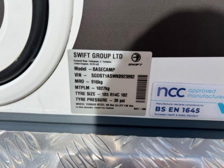 2019 Swift Basecamp Plus 2
Incl Mover