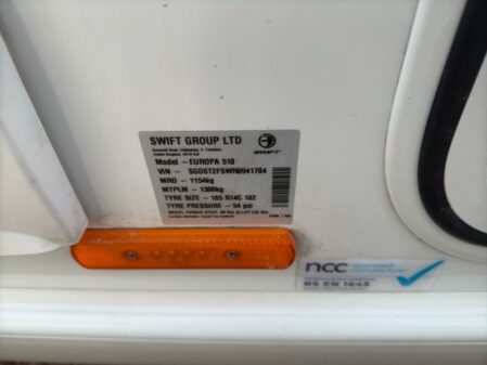 2024 Swift Europa 510
Incl Mover, Bike rack, ATC and Solar
Panel