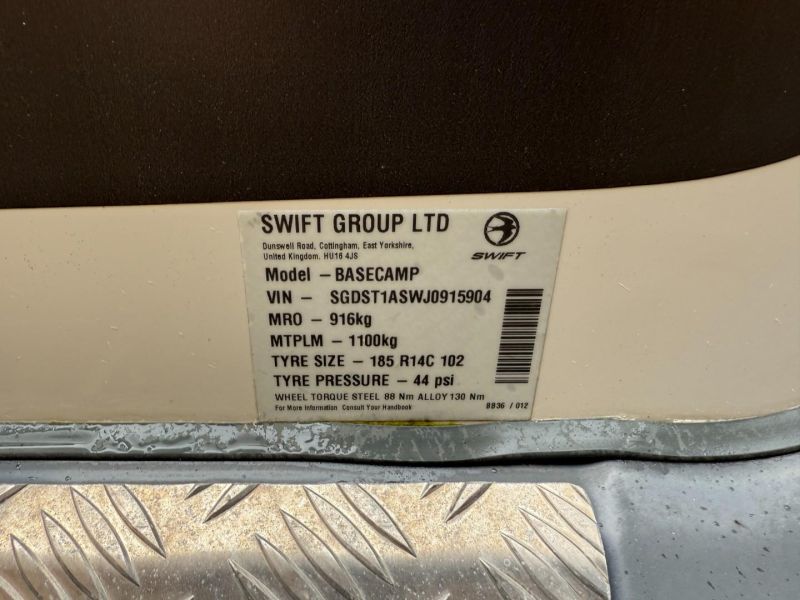 2018 Swift Basecamp 2 inc ATC & Mover
