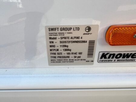 2022 Swift Sprite Alpine 4
Incl Mover